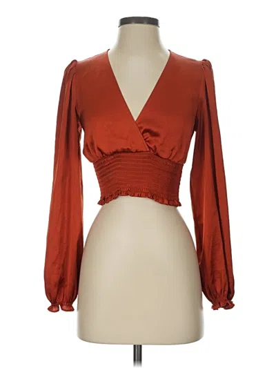 Pre-owned Wilfred Long Sleeve Blouse In Orange