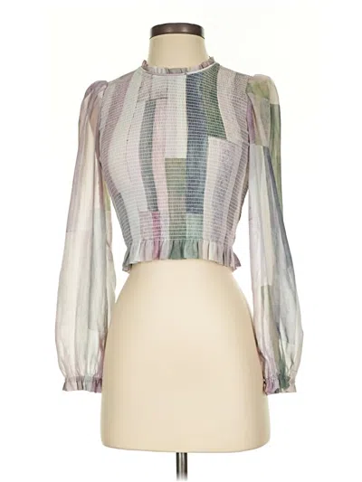 Pre-owned Wilfred Long Sleeve Blouse In Silver