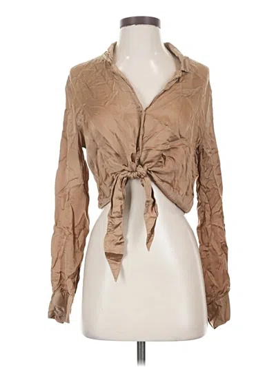 Pre-owned Wilfred Long Sleeve Blouse In Tan