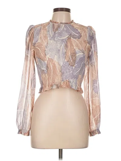 Pre-owned Wilfred Long Sleeve Blouse In Tan