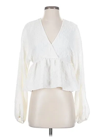 Pre-owned Wilfred Long Sleeve Blouse In White