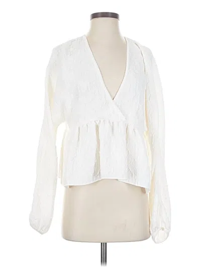 Pre-owned Wilfred Long Sleeve Blouse In White