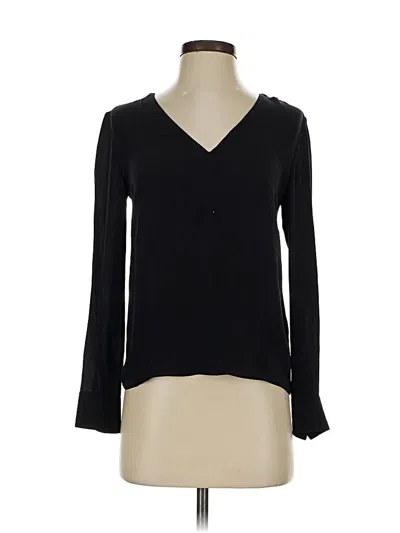 Pre-owned Wilfred Long Sleeve Silk Top Black V Neck Tops