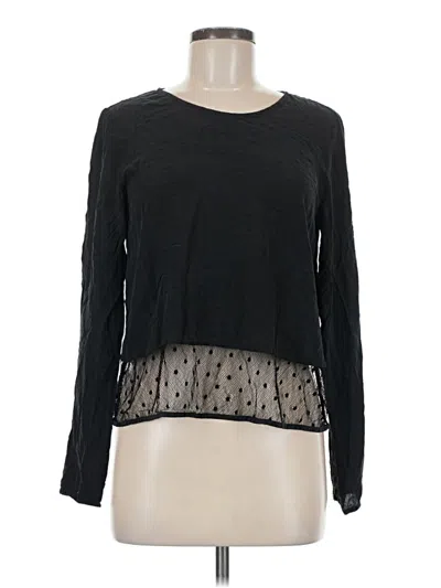 Pre-owned Wilfred Long Sleeve Top Black Crew Neck Tops