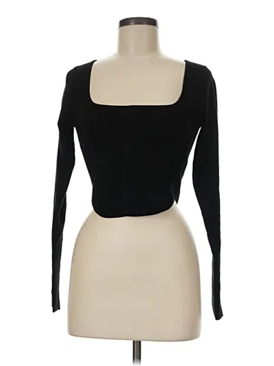 Pre-owned Wilfred Long Sleeve Top Black Square Neckline Tops