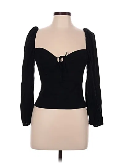 Pre-owned Wilfred Long Sleeve Top Black Sweetheart Neckline Tops