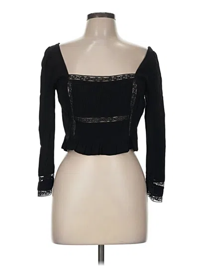 Pre-owned Wilfred Long Sleeve Top Black Sweetheart Neckline Tops