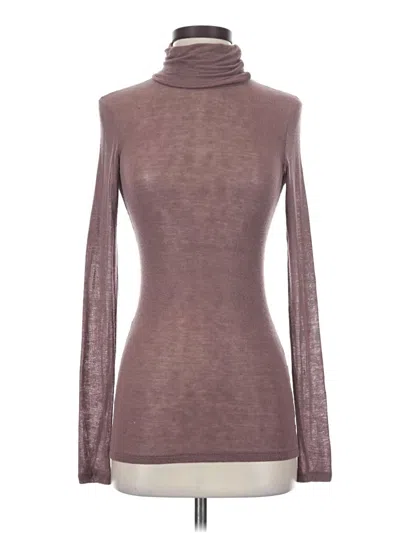 Pre-owned Wilfred Long Sleeve Top Brown Turtleneck Tops