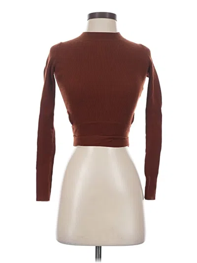 Pre-owned Wilfred Long Sleeve Top Brown Turtleneck Tops