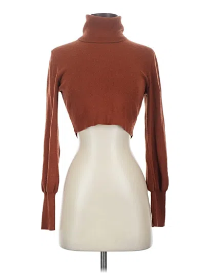 Pre-owned Wilfred Long Sleeve Top Brown Turtleneck Tops
