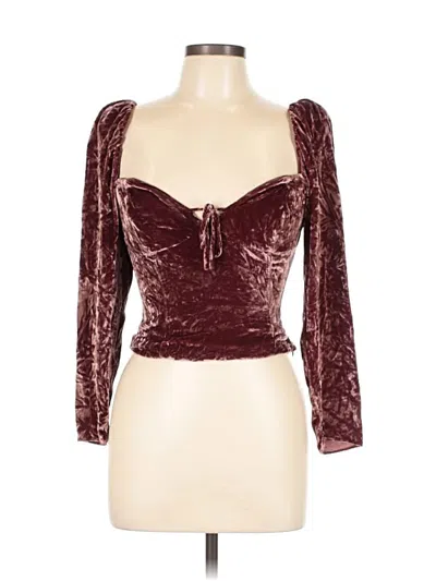Pre-owned Wilfred Long Sleeve Top Burgundy Sweetheart Neckline Tops