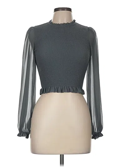 Pre-owned Wilfred Long Sleeve Top Gray Mock Neckline Tops