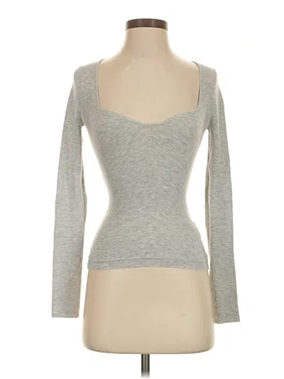 Pre-owned Wilfred Long Sleeve Top Gray Sweetheart Neckline Tops