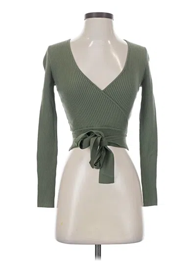Pre-owned Wilfred Long Sleeve Top Green Sweetheart Neckline Tops