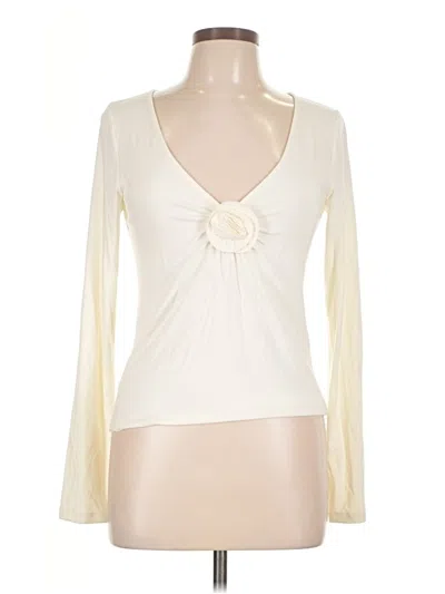 Pre-owned Wilfred Long Sleeve Top Ivory Plunge Neckline Tops In White