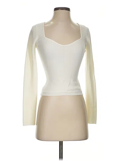 Pre-owned Wilfred Long Sleeve Top Ivory Square Neckline Tops