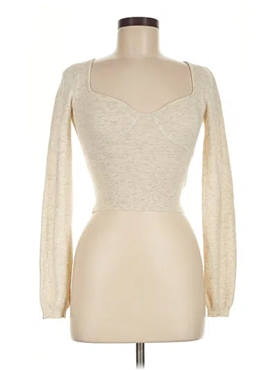 Pre-owned Wilfred Long Sleeve Top Ivory Sweetheart Neckline Tops
