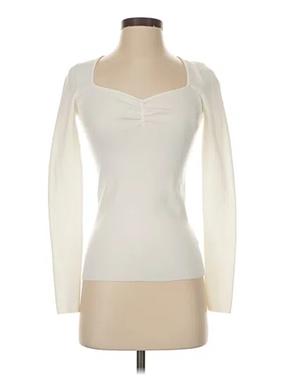Pre-owned Wilfred Long Sleeve Top Ivory Sweetheart Neckline Tops