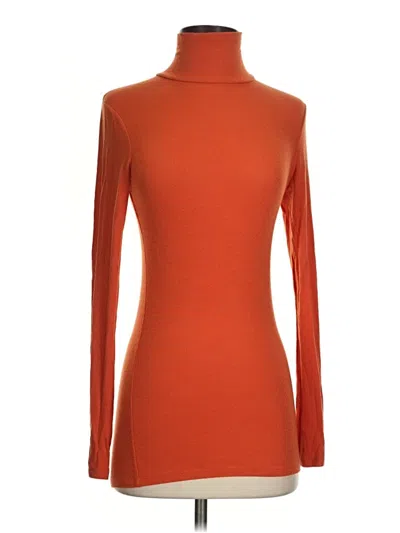 Pre-owned Wilfred Long Sleeve Turtleneck In Orange