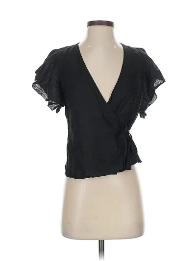 Pre-owned Wilfred Short Sleeve Blouse In Black