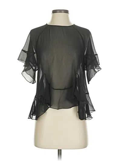Pre-owned Wilfred Short Sleeve Blouse In Black