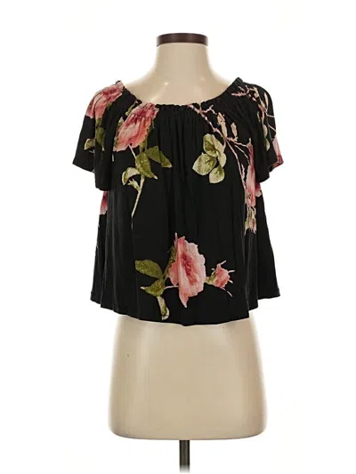 Pre-owned Wilfred Short Sleeve Blouse In Black