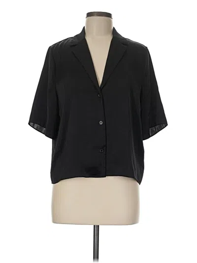 Pre-owned Wilfred Short Sleeve Blouse In Black
