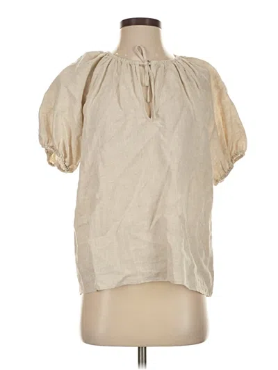 Pre-owned Wilfred Short Sleeve Blouse In Brown