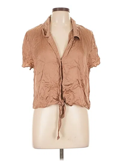 Pre-owned Wilfred Short Sleeve Blouse In Brown