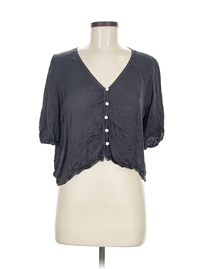 Pre-owned Wilfred Short Sleeve Blouse In Gray