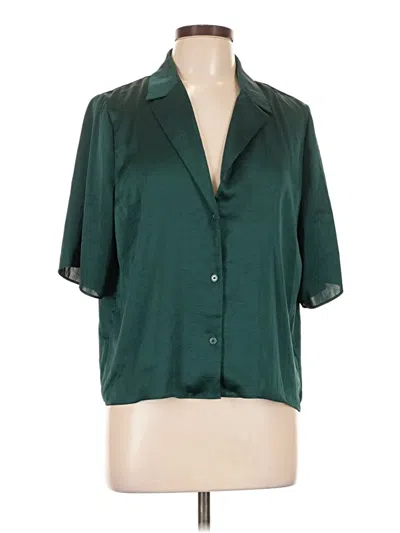 Pre-owned Wilfred Short Sleeve Blouse In Green