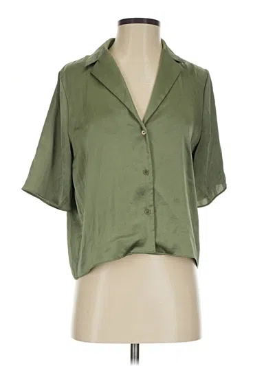 Pre-owned Wilfred Short Sleeve Blouse In Green
