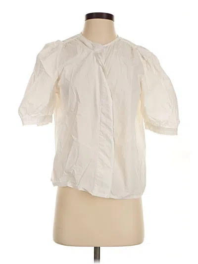 Pre-owned Wilfred Short Sleeve Blouse In Ivory
