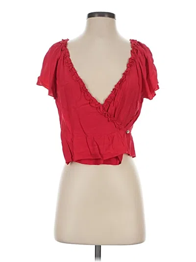 Pre-owned Wilfred Short Sleeve Blouse In Red