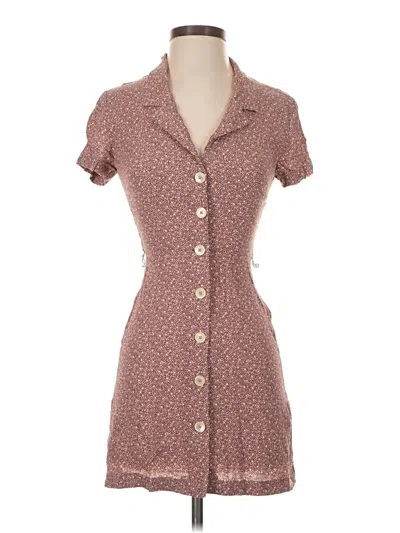 Pre-owned Wilfred Short Sleeve Button Down Shirt In Brown