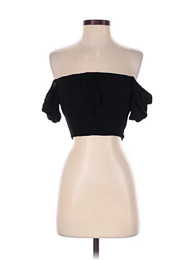 Pre-owned Wilfred Short Sleeve Top Black Strapless Neckline Tops