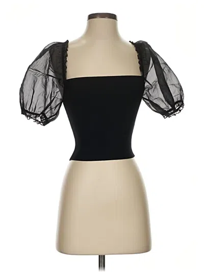 Pre-owned Wilfred Short Sleeve Top Black Sweetheart Neckline Tops