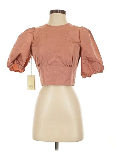 Wilfred Short Sleeve Top Brown Square Neckline Tops