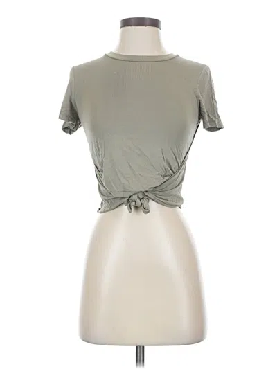 Pre-owned Wilfred Short Sleeve Top Gray Keyhole Neckline Tops