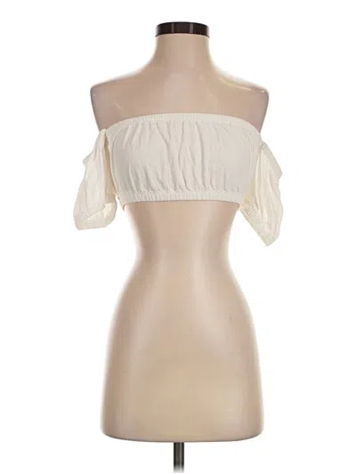 Pre-owned Wilfred Short Sleeve Top Ivory Strapless Neckline Tops