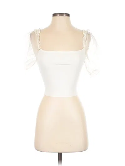 Pre-owned Wilfred Short Sleeve Top Ivory Sweetheart Neckline Tops