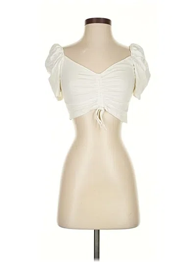 Pre-owned Wilfred Short Sleeve Top Ivory Sweetheart Neckline Tops In White