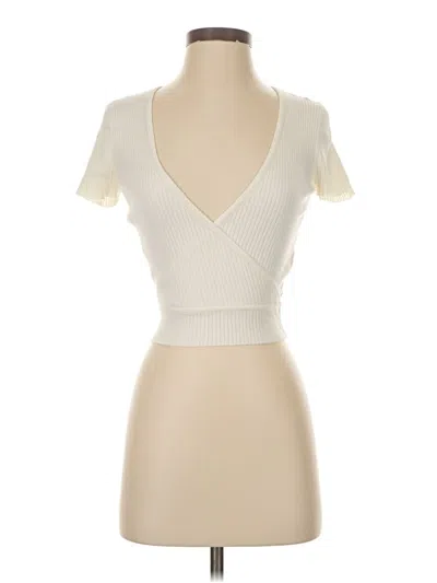 Pre-owned Wilfred Short Sleeve Top Ivory Sweetheart Neckline Tops In White