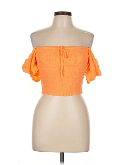 Pre-owned Wilfred Short Sleeve Top Orange Strapless Neckline Tops