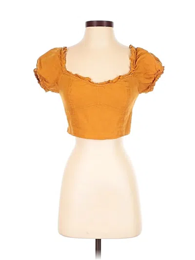 Pre-owned Wilfred Short Sleeve Top Orange Sweetheart Neckline Tops