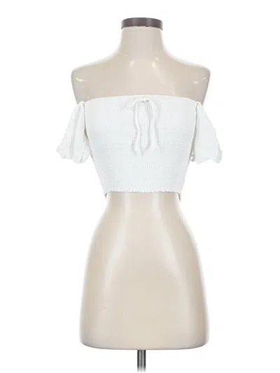 Pre-owned Wilfred Short Sleeve Top White Strapless Neckline Tops