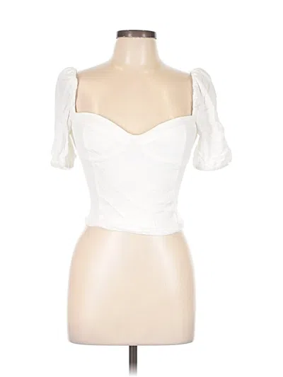 Pre-owned Wilfred Short Sleeve Top White Sweetheart Neckline Tops