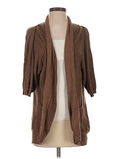 Pre-owned Wilfred Silk Cardigan Sweater In Brown