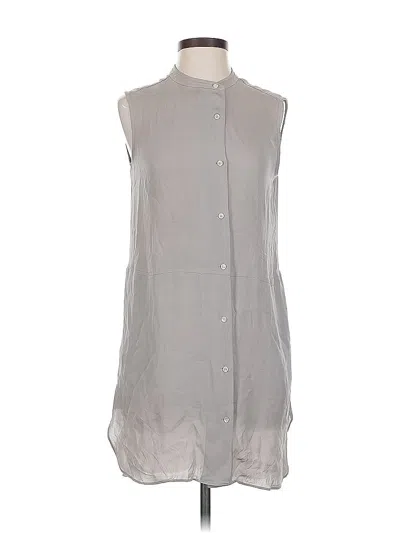 Pre-owned Wilfred Sleeveless Silk Top Gray High Neck Tops