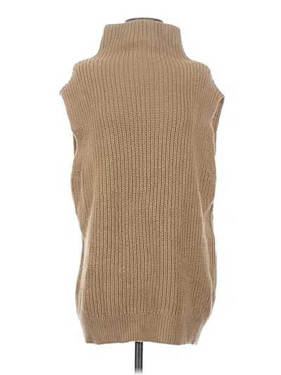 Pre-owned Wilfred Sleeveless Top Tan Turtleneck Tops In Brown